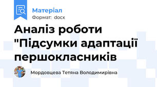 Аналіз роботи "Підсумки адаптації першокласників