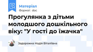 Прогулянка з дітьми молодшого дошкільного віку: "У гості до їжачка"