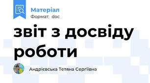 звіт з досвіду роботи