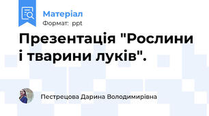 Презентація "Рослини і тварини луків".