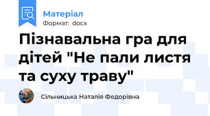 Пізнавальна гра для дітей "Не пали листя та суху траву"