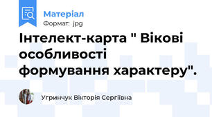 Інтелект-карта " Вікові особливості формування характеру".