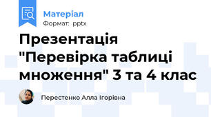 Презентація "Перевірка таблиці множення" 3 та 4 клас