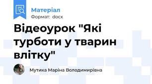 Відеоурок "Які турботи у тварин влітку"
