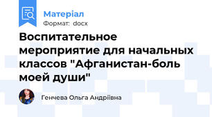 Воспитательное мероприятие для начальных классов "Афганистан-боль моей души"