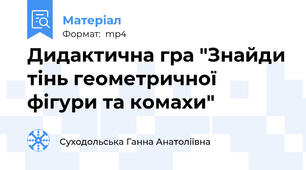 Дидактична гра "Знайди тінь геометричної фігури та комахи"