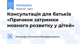 Консультація для батьків «Причини затримки мовного розвитку у дітей»