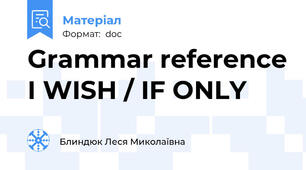Grammar reference I WISH / IF ONLY