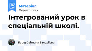 Інтегрований урок в спеціальній школі.
