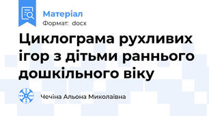 Циклограма рухливих ігор з дітьми раннього дошкільного віку