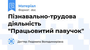 Пізнавально-трудова діяльність "Працьовитий павучок"