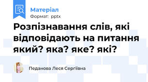 Розпізнавання слів, які відповідають на питання який? яка? яке? які?