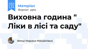 Виховна година " Ліки в лісі та саду"