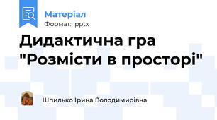 Дидактична гра "Розмісти в просторі"