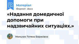 «Надання домедичної допомоги при надзвичайних ситуаціях.»