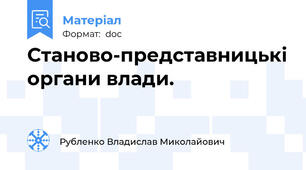 Станово-представницькі органи влади.