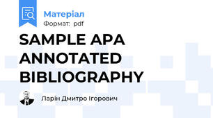 SAMPLE APA ANNOTATED BIBLIOGRAPHY