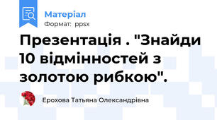Презентація . "Знайди 10 відмінностей з золотою рибкою".