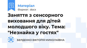 Заняття з сенсорного виховання для дітей молодшого віку. Тема: "Незнайка у гостях"