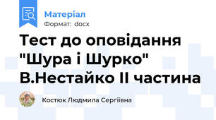 Тест до оповідання "Шура і Шурко" В.Нестайко ІІ частина