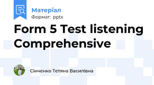 Form 5 Test listening Comprehensive