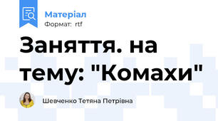 Заняття. на тему: "Комахи"