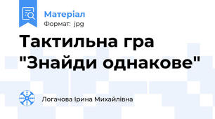 Тактильна гра "Знайди однакове"
