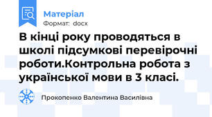 В кінці року проводяться в школі підсумкові перевірочні роботи.Контрольна робота з української мови в 3 класі.