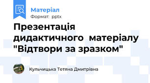 Презентація дидактичного  матеріалу "Відтвори за зразком"