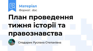 План проведення тижня історії та правознавства