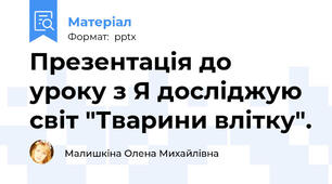 Презентація до уроку з Я досліджую світ "Тварини влітку".