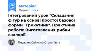Інтегрований урок "Складання фігур на основі простої базової форми "Трикутник". Практична робота: Виготовлення рибки скалярії.