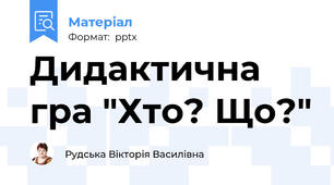 Дидактична гра "Хто? Що?"