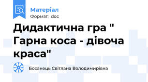 Дидактична гра " Гарна коса - дівоча краса"