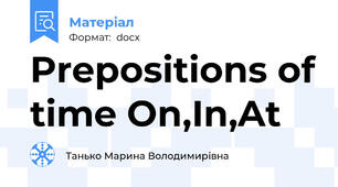 Prepositions of time On,In,At