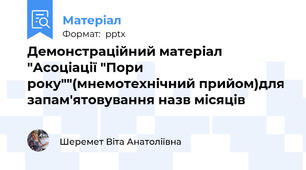 Демонстраційний матеріал "Асоціації "Пори року""(мнемотехнічний прийом)для запам'ятовування назв місяців
