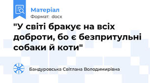 "У світі бракує на всіх доброти, бо є безпритульні собаки й коти"