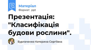 Презентація: "Класифікація будови рослини".