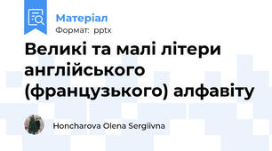 Великі та малі літери англійського (французького) алфавіту
