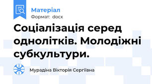 Соціалізація серед однолітків. Молодіжні субкультури.