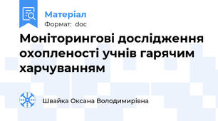 Моніторингові дослідження охопленості учнів гарячим харчуванням