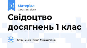Свідоцтво досягнень 1 клас