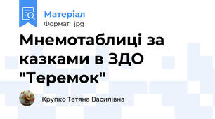 Мнемотаблиці за казками в ЗДО "Теремок"