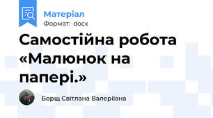 Самостійна робота «Малюнок на папері.»