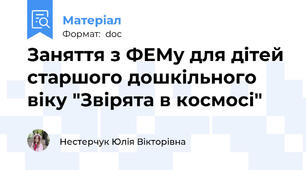 Заняття з ФЕМу для дітей старшого дошкільного віку "Звірята в космосі"