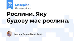 Рослини. Яку будову має рослина.