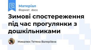 Зимові спостереження під час прогулянки з дошкільниками