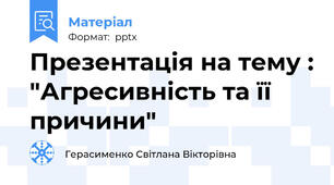 Презентація на тему : "Агресивність та її причини"