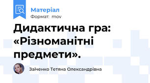 Дидактична гра: «Різноманітні предмети».