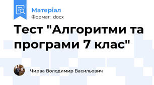 Тест "Алгоритми та програми 7 клас"